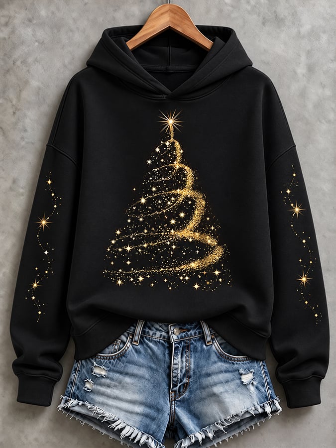 Women'S Casual Christmas Print Hoodie