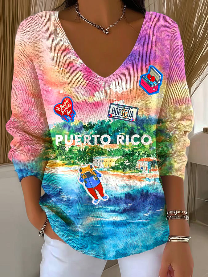Casual Color Women's Printed Long Sleeve Top