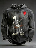 Men's Retro Halloween Well, shit... Printing Hoodie