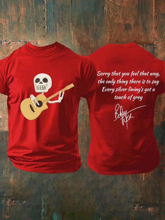 Men's Vintage Commemorative Rock Singer Print T-Shirt
