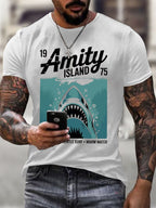 Men's Amity Island 1975 Printing T Shirt