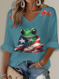 Puerto Rico Li Navidad Christmas Printed Long Sleeve Top