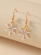 Women's Christmas Simple Hollow Snowflake Earrings