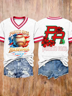 Women's Puerto Rico Baseball Printed T-shirts