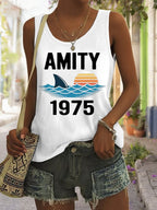 Women's Quint's Shark Fishing - Amity Island 1975 Printed Vest