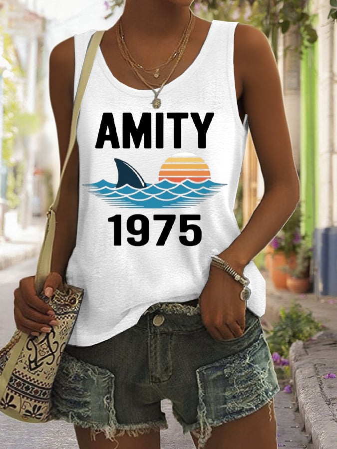 Women's Quint's Shark Fishing - Amity Island 1975 Printed Vest