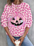 In October We Wear Pink Pumpkin Printed Long Sleeve Top