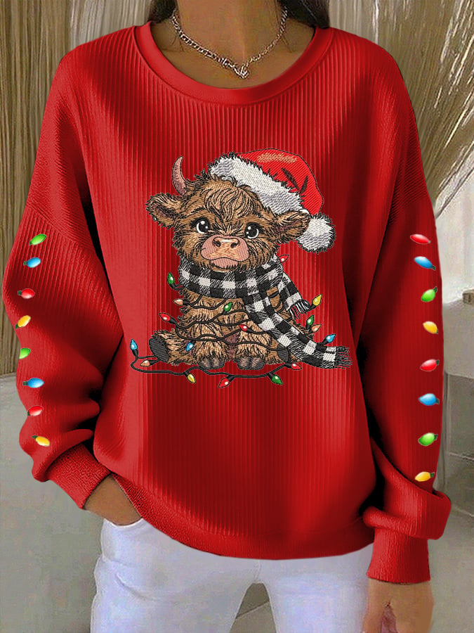 Women's Casual Christmas Highland Yak Sweatshirt