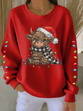 Women's Casual Christmas Highland Yak Sweatshirt
