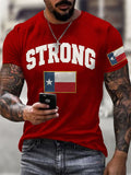Men's Retro Pray For Texas Texas Strong Print T-Shirt