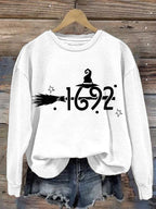 Women'S Halloween Witch 1692 Printed Sweatshirt