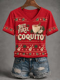 Women'S  Puerto Rico Christmas Print T-Shirt