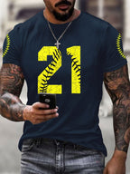 Men's Puerto Rico Baseball Print Short-Sleeve T-Shirt