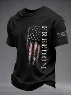 Men's America Freedom Flag Print Casual T-Shirt