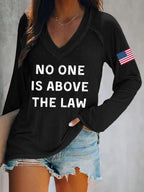 Women's No One Is Above The Law Printed Casual T-Shirt