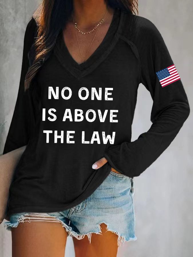 Women's No One Is Above The Law Printed Casual T-Shirt