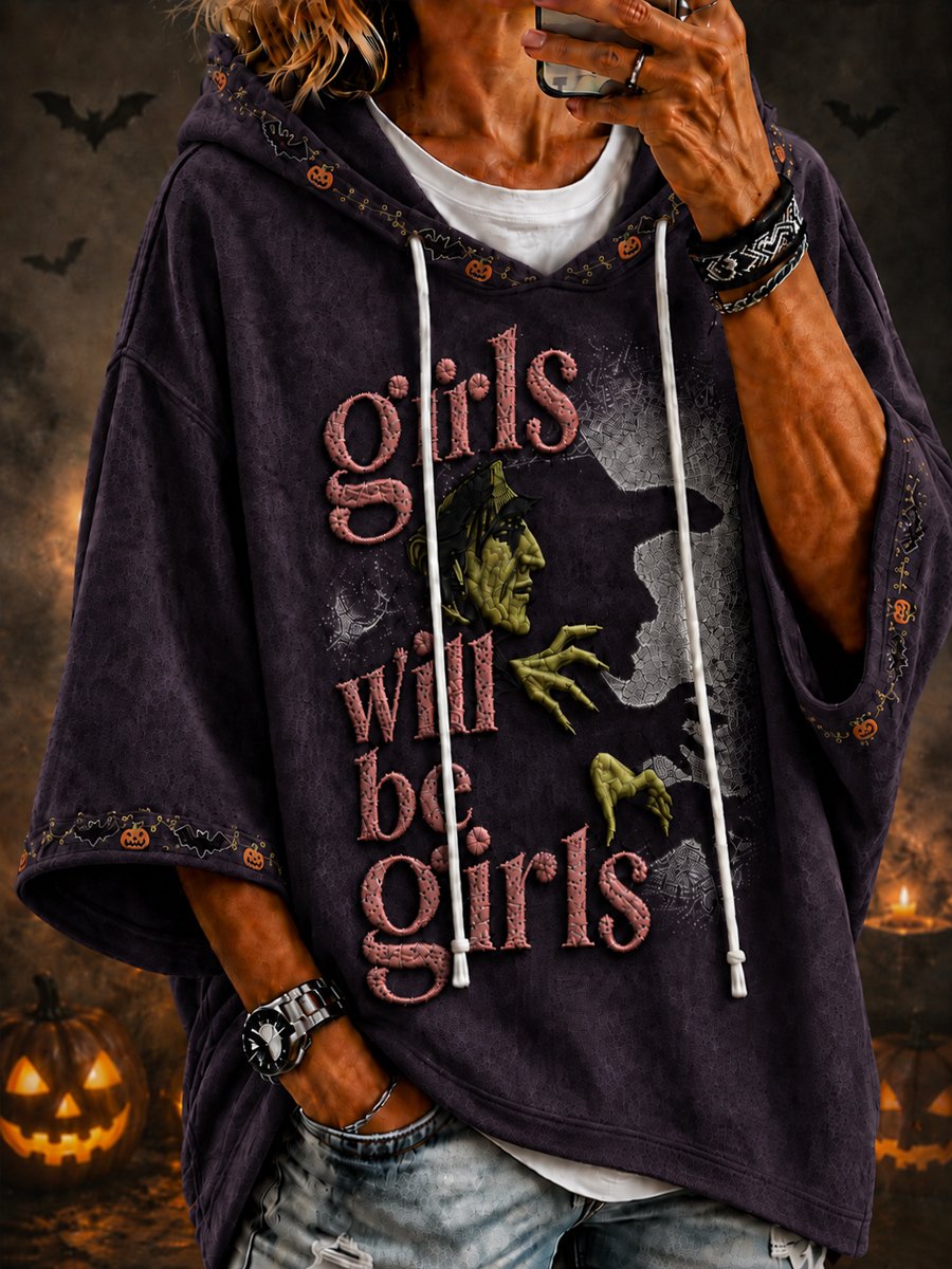 Women's Halloween Witch Printed Hoodie