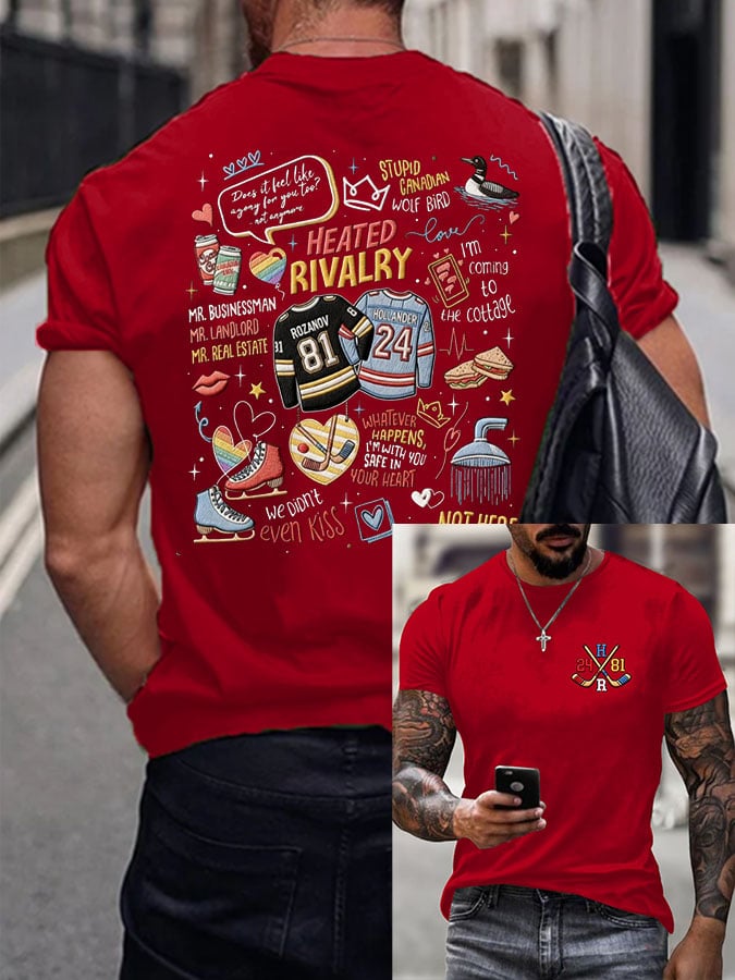 Men's Hockey Romance Print T-Shirt