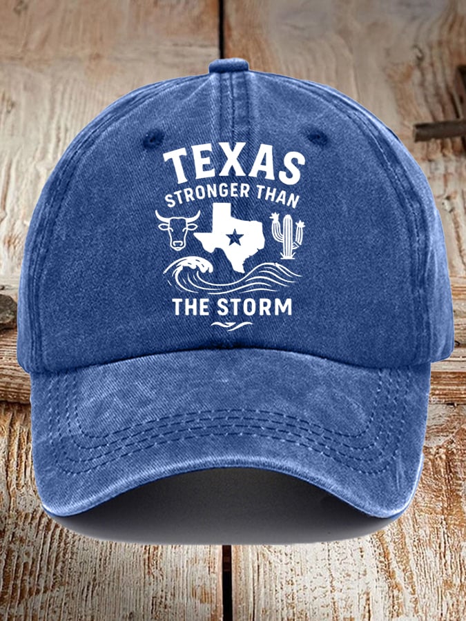 Unisex Texas Stronger Than The Storm Print Baseball Cap