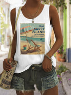 Women's Quint's Shark Fishing - Amity Island 1975 Printed Vest