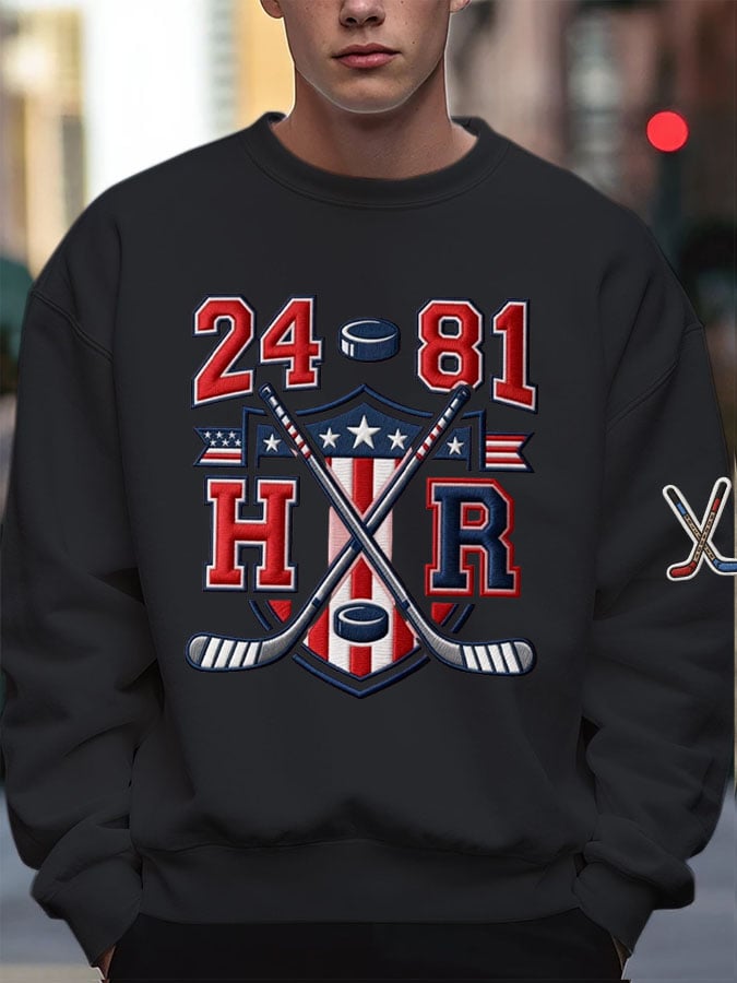 Men's Hockey Romance Print Casual Sweatshirt
