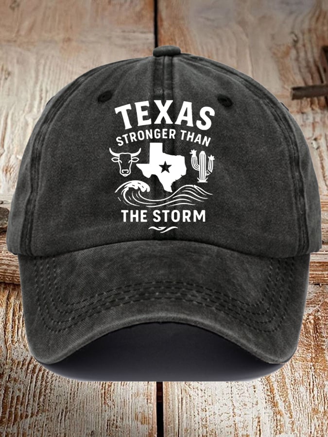 Unisex Texas Stronger Than The Storm Print Baseball Cap