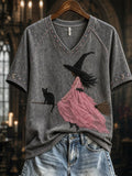 Women's Halloween Witch Print T-shirt