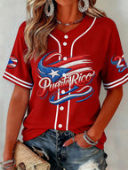Women's  Baseball  Print Shirt