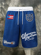 Men's Puerto Rican Basketball Print Casual Cargo Pants