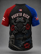 Men's Puerto Rico Art Printed Short-sleeved T-shirt