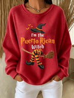 Women's Halloween in Puerto Rico Print Waffle-Knit Top