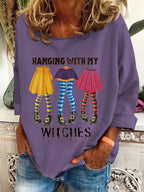 Women's Hanging With My Witches Printed Sweatshirt