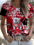 Women's short-sleeve printed top
