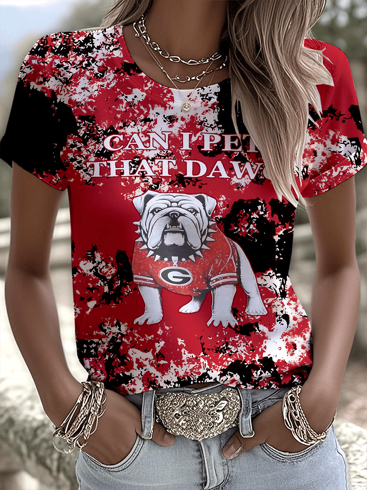 Women's short-sleeve printed top