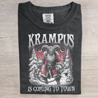 Krampus Is Coming To Town Horror Dark Christmas Art Print T-Shirt