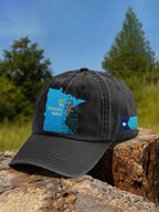 Retro Save The Boundary Waters Mn State Print Baseball Cap