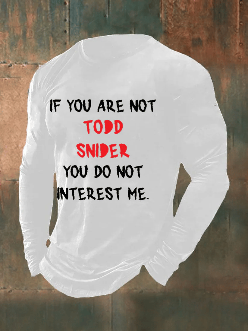 Men's Country Music Print Casual Long Sleeve T-Shirt