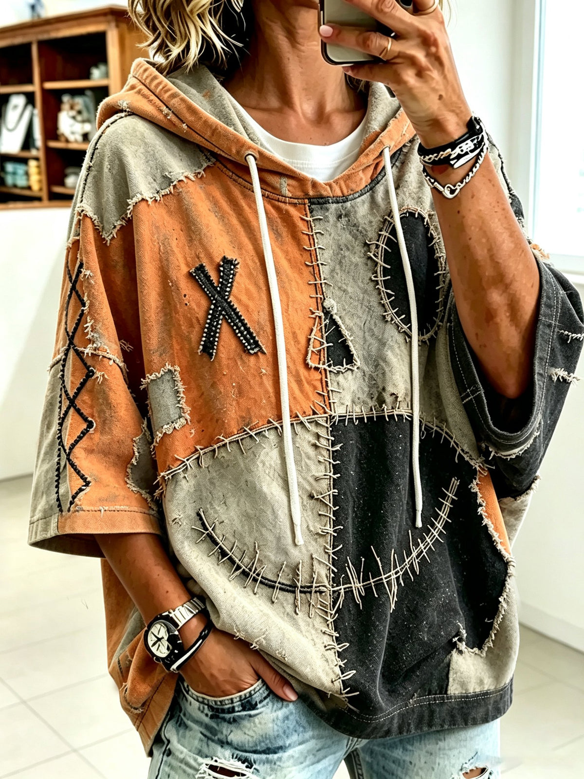 Women's Casual Printed Loose Sweatshirt
