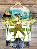 Women's Singer Round Neck Print T-shirt
