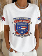 Women's Retro Baseball  Print T-Shirt
