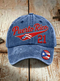 Unisex Puerto Rico Baseball-Print Baseball Cap