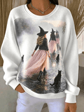 Women's Casual Print Long Sleeve Knit Top