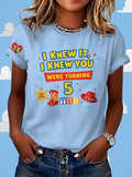 Retro I Knew It Print T-Shirt