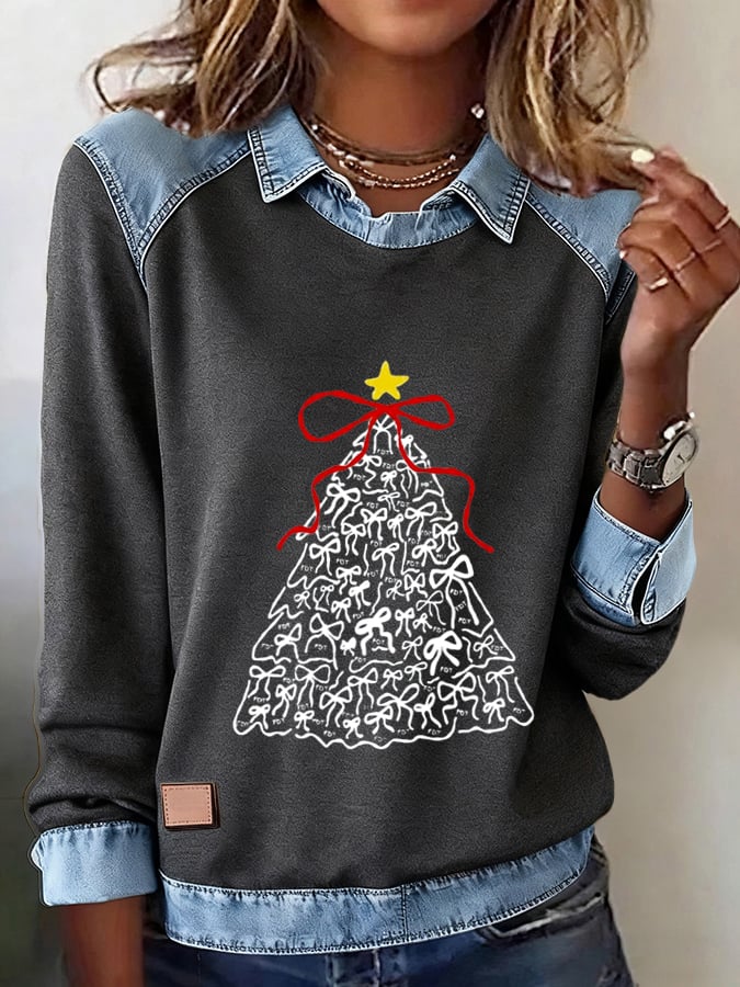 Women's FDT Christmas Tree Print Sweatshirt