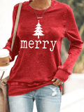Women's Retro Christmas Print Sweatshirt