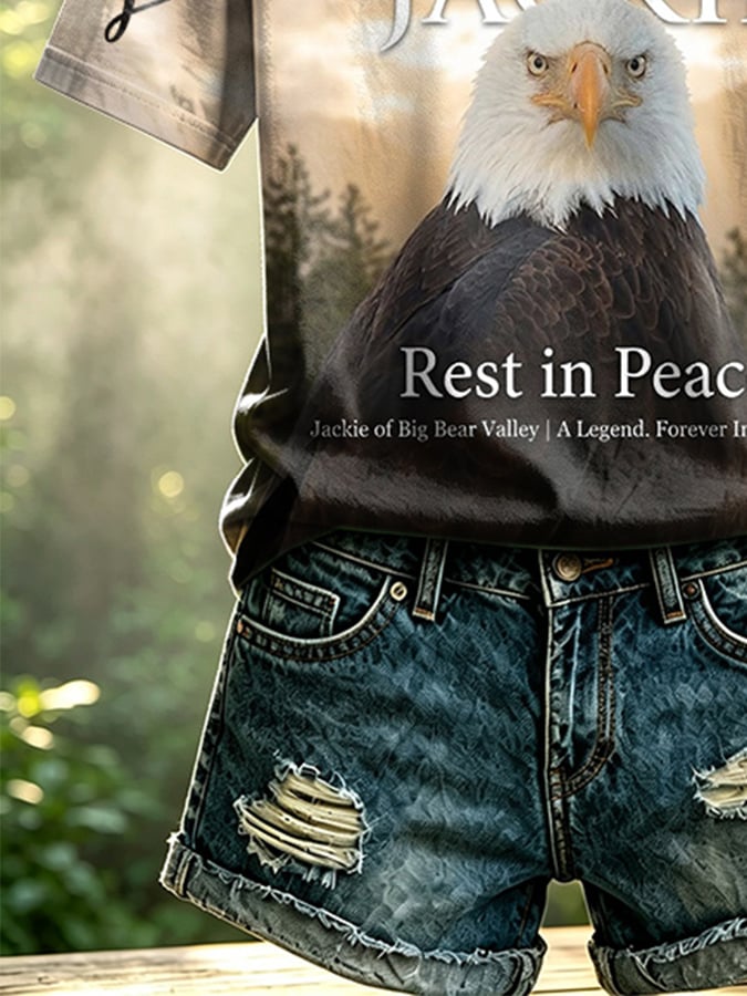 Retro In Loving Memory Of Jackie Rest In Peace Jackie Of Big Bear Valley A Legend. Forever In Our Hearts Print T-Shirt