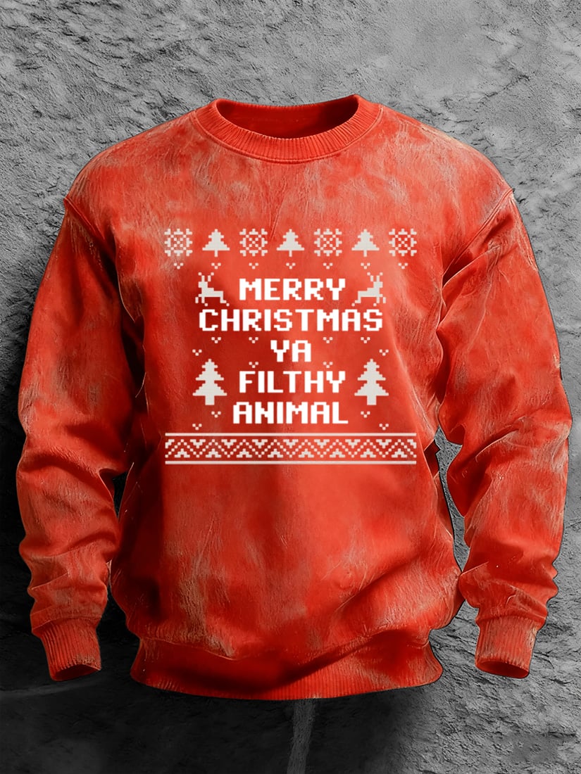 Men's Retro Casual Christmas Holiday Sweatshirt