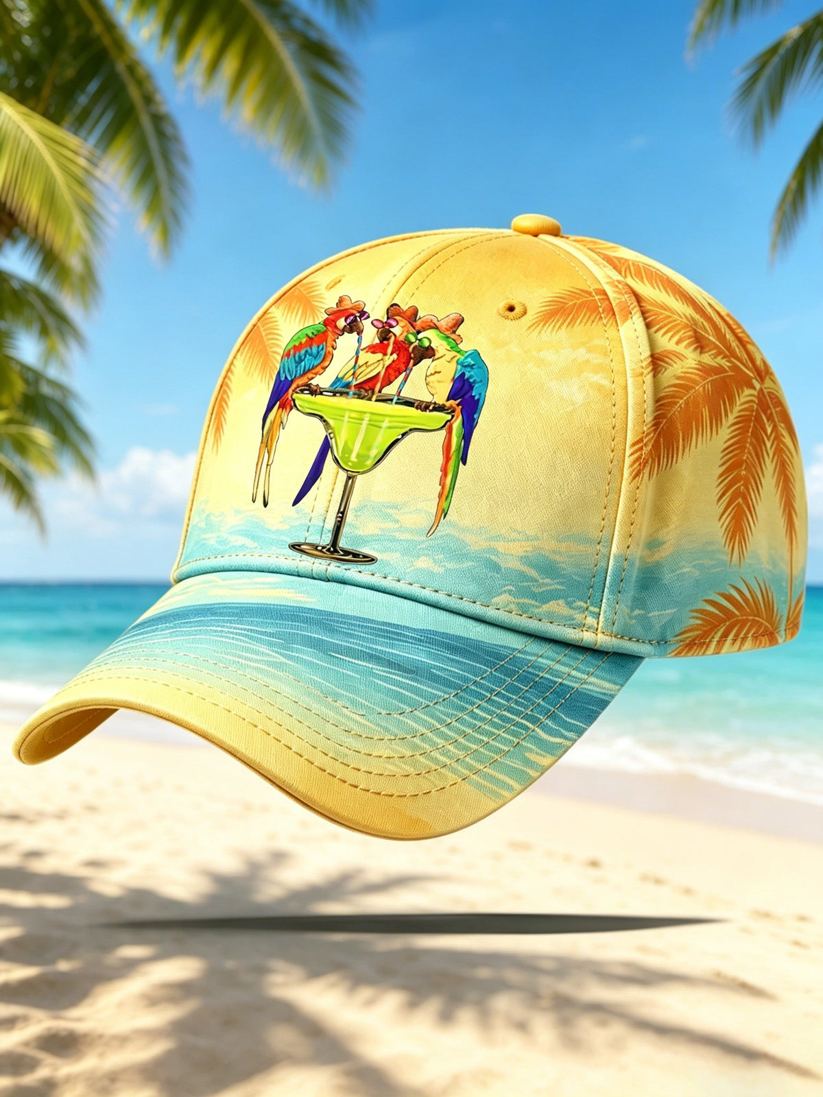 Unisex Retro Vacation Parrot Print Hat