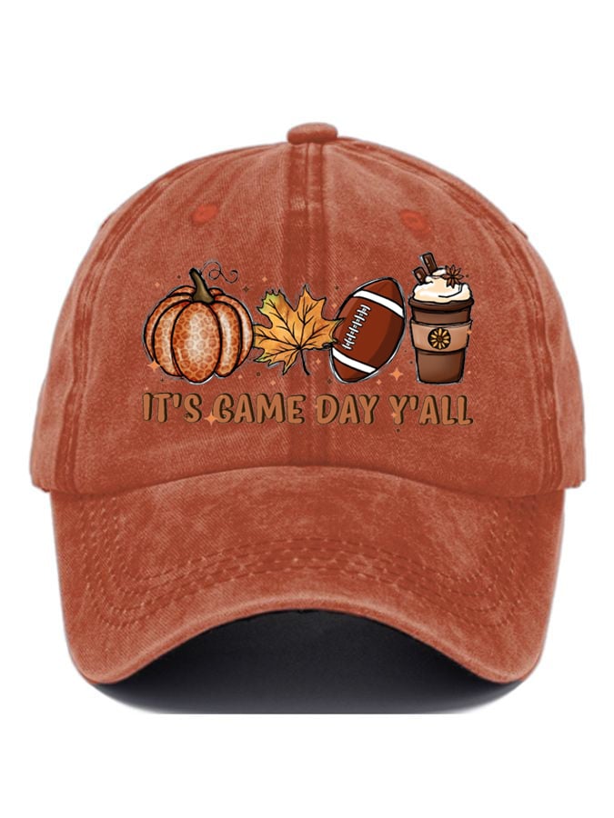 It's Game Day Y'all Football Print Baseball Cap