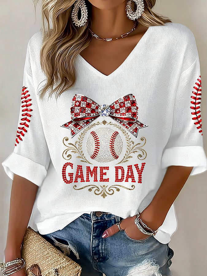 Women's Baseball  Print T-Shirt